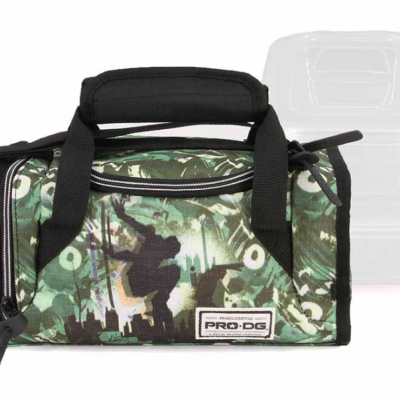 Mala de transporte para cães camuflada com etiqueta PRO-DG e tampa transparente no fundo
