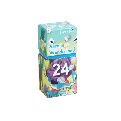 Caixa colorida de quebra-cabeça Alice in Wonderland com número 24