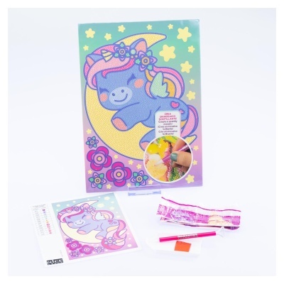 Kit de arte manual com desenho de unicórnio e acessórios