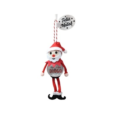 Boneco decorativo de Natal com texto Feliz Natal