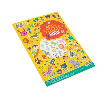 Livro de autocolantes colorido com tema de animais