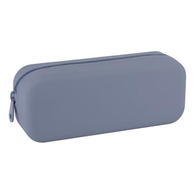 Estojo retangular cinzento com fecho de correr