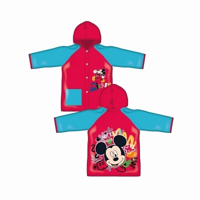 Casaco infantil vermelho e azul com Mickey Mouse estampado