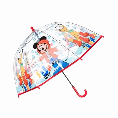 Guarda-chuva transparente com desenhos do Mickey Mouse e Pluto