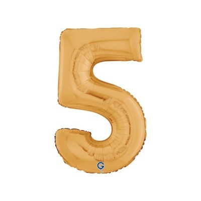 Balão dourado em formato número 5