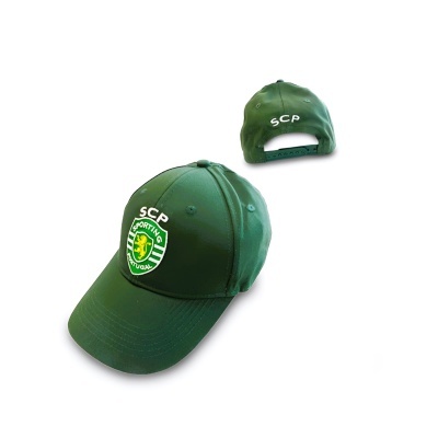 Boné verde Sporting Clube de Portugal com emblema e letras SCP