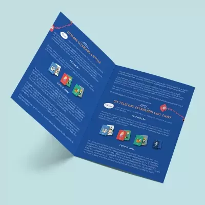 Folheto azul com instruções para jogos de cartas em português