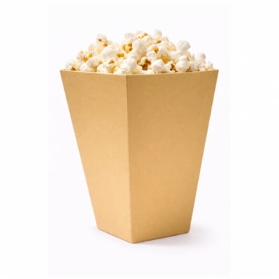Saco de papel castanho com pipocas