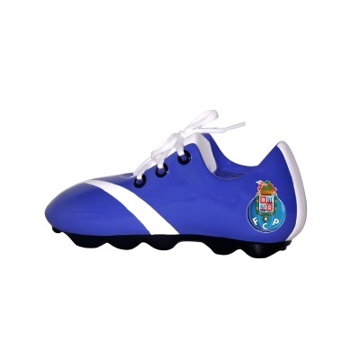 Chuteira azul do FC Porto com atacadores brancos