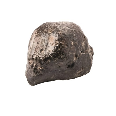 Nódulo castanho escuro com textura irregular em fundo branco