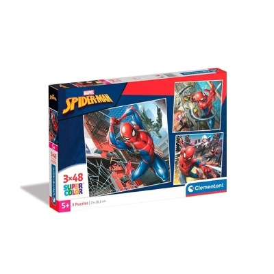 Caixa de puzzle Spider-Man da Clementoni com 3x48 peças