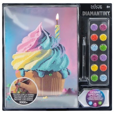 Kit de arte para decorar cupcake com pedras brilhantes coloridas