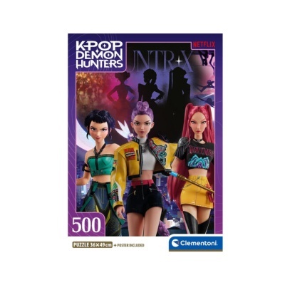 Caixa de puzzle Kpop Demon Hunters com 500 peças e poster incluído
