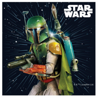 Figura de ação do Boba Fett de Star Wars com armadura verde e amarelo