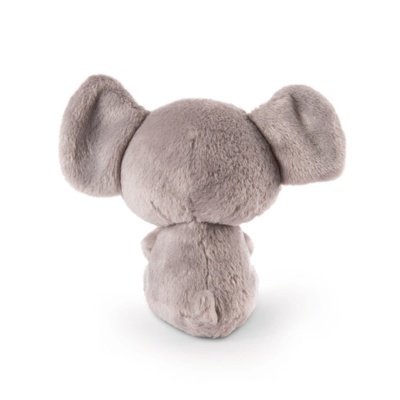 Pelúcia elefante cinzenta vista de costas