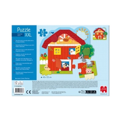 Embalagem de puzzle XXL com temática de quinta e animais coloridos