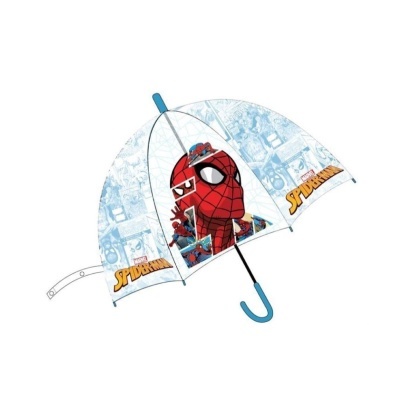Guarda-chuva infantil transparente com figuras do Homem-Aranha