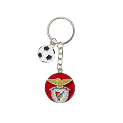 Porta-chaves com bola de futebol e emblema do Benfica