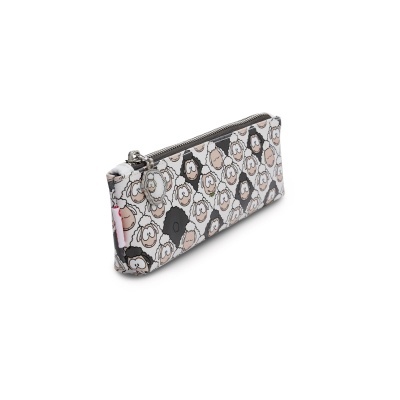 Estojo retangular com padrão de ovelhas e fecho de correr