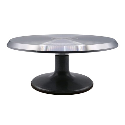 Base giratória metálica para bolos com base preta