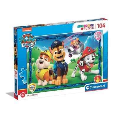 Caixa de puzzle Paw Patrol com 104 peças da Clementoni