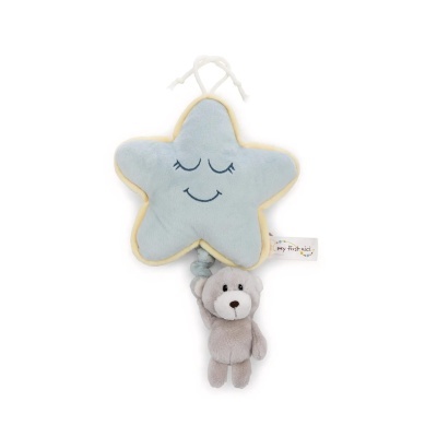 Peluche estrela azul e ursinho cinzento