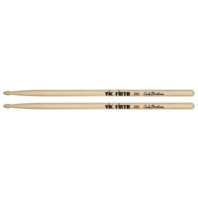 Par de baquetas de madeira naturais VIC FIRTH com texto preto