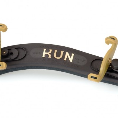 Espaleira para violino KUN preta com fixadores dourados
