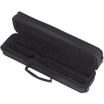 Estojo preto para instrumento comprido com interior acolchoado