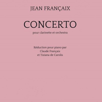 Capa cor de rosa de partitura musical para concerto de clarinete e orquestra