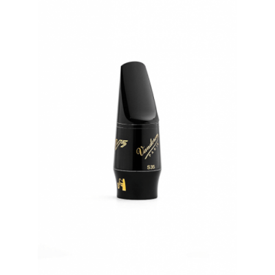Bocal preto para saxofone Vandoren com texto dourado