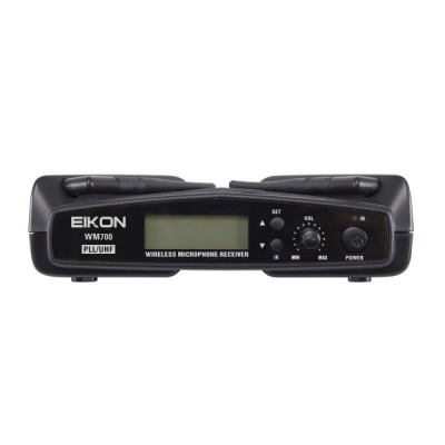 Receptor de microfone sem fios EIKON WM700 preto com visor digital e antenas dobradas