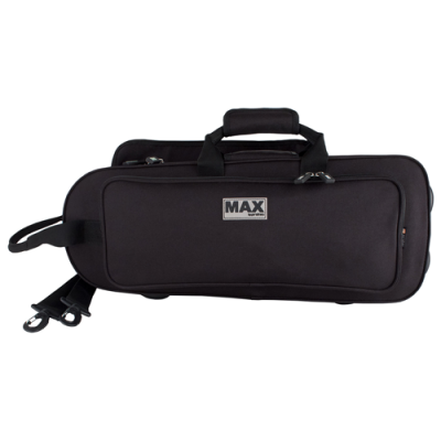 Estojo de transporte preto para instrumento musical com etiqueta MAX PREMIUM