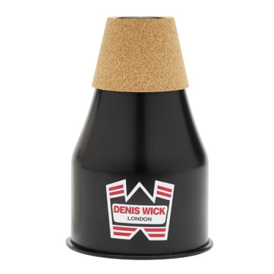 Sordina para trompete preta com topo em cortiça e logótipo Denis Wick London