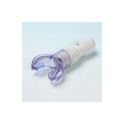 Dispositivo plástico branco com extremidade roxa em U