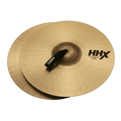 Conjunto de pratos de bateria Sabian HHX dourados com textura martelada