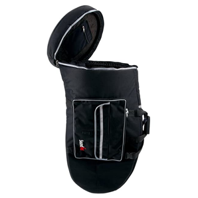 Sacola preta acolchoada para snowboard com bolsos e alças, marca SkiPro