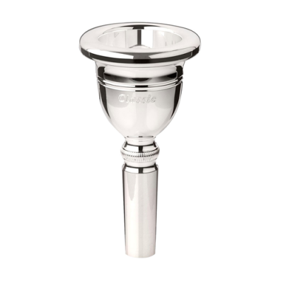 Bocal metálico prateado para instrumento musical com gravação 'Classic'