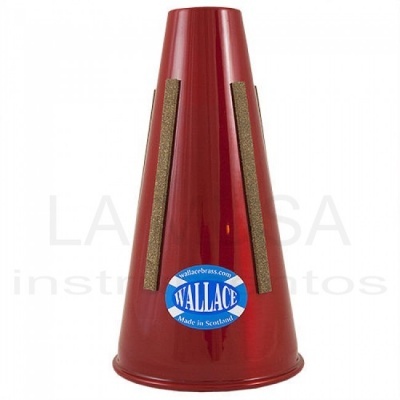 Metrónomo conical vermelho com etiqueta WALLACE