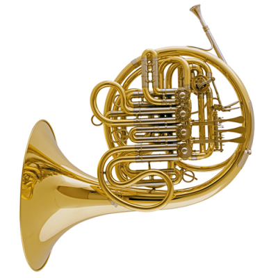 Trompa dourada em fundo branco