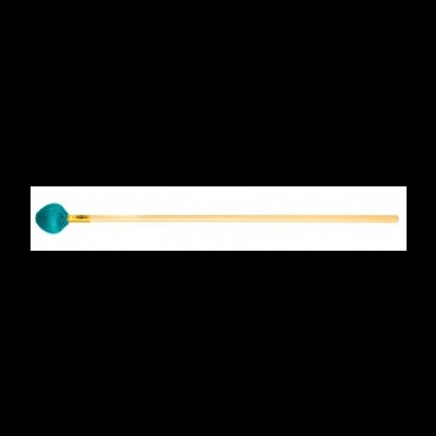 Pincel de pintura com cabo de madeira e cerdas azuis e verdes