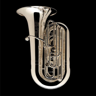 tubax prata brilhante contra fundo preto