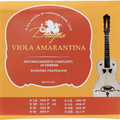 Embalagem amarela e vermelha de cordas para guitarra Viola Amarantina