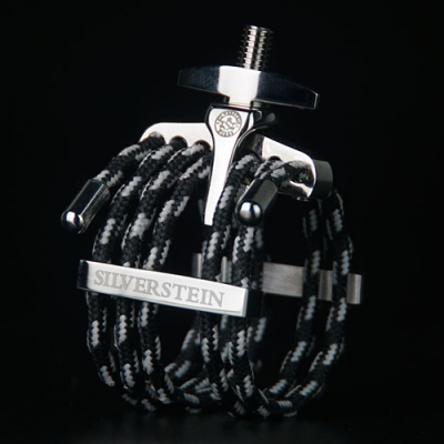 Suporte de palheta Silverstein em metal e corda preta e cinzenta