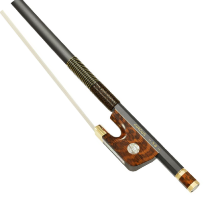 Arco para violino 3/4 com cabo de madeira castanha e vara branca