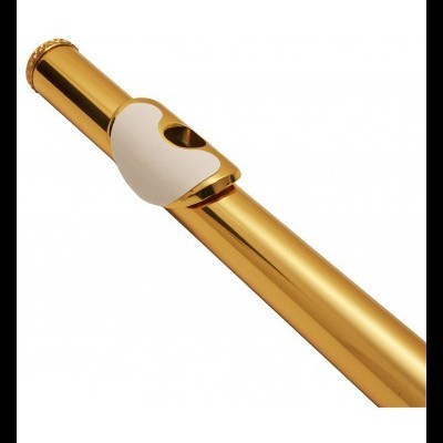 Cana de flauta dourada com bocal branco