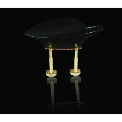 Encosto de cabeça para automóvel preto com suporte dourado