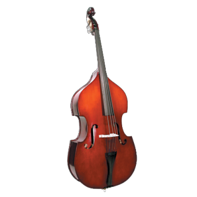 Contrabaixo acústico castanho com cordas