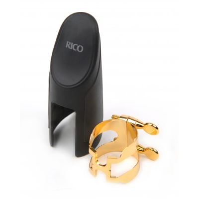 Abraçadeira dourada para instrumento com capa preta RICO