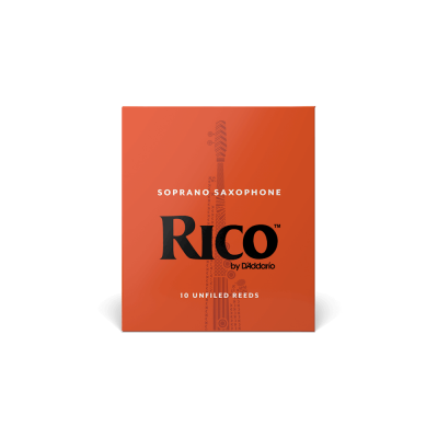 Caixa laranja para palhetas de saxofone soprano Rico